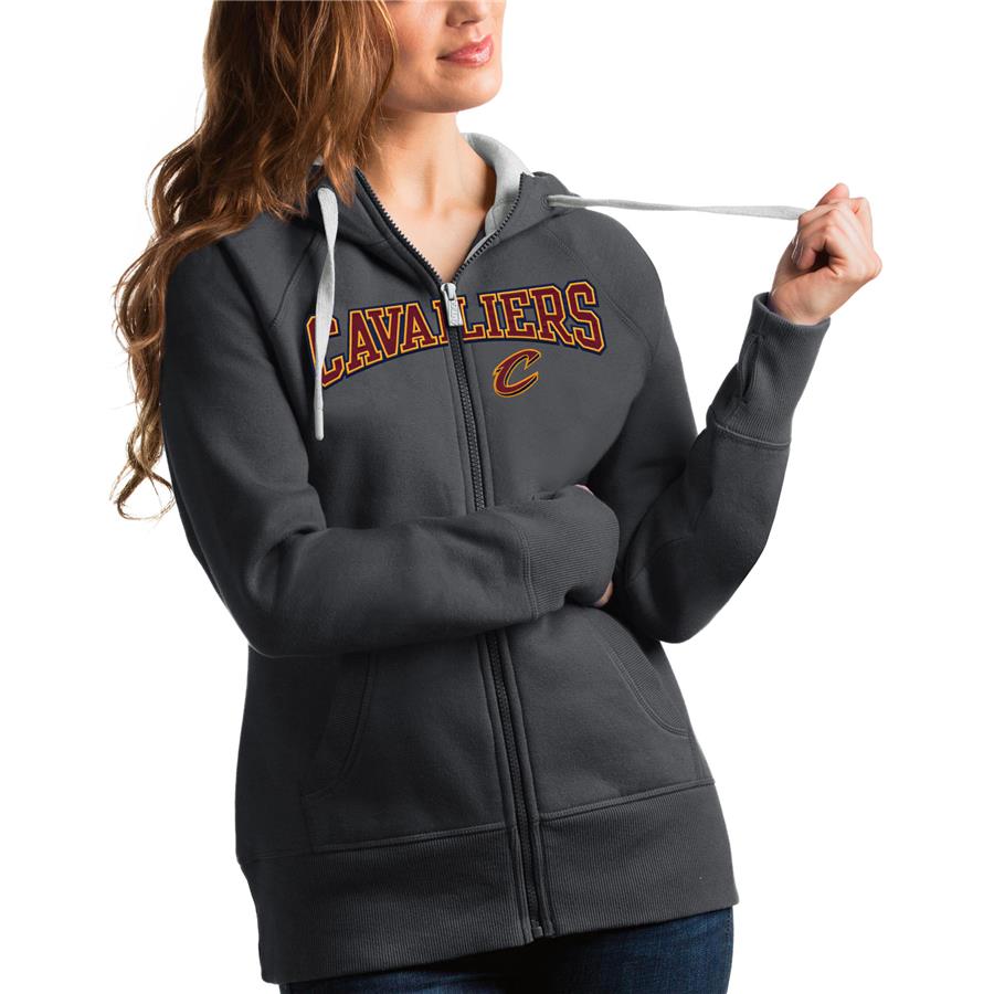 Cleveland Cavaliers Antigua Women's Team Victory Full-Zip Hoodie - Charcoal