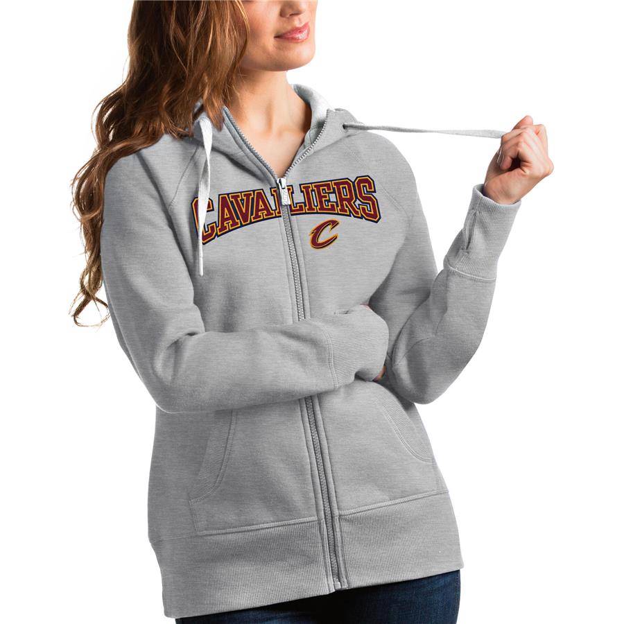 Cleveland Cavaliers Antigua Women's Team Victory Full-Zip Hoodie - Heathered Gray