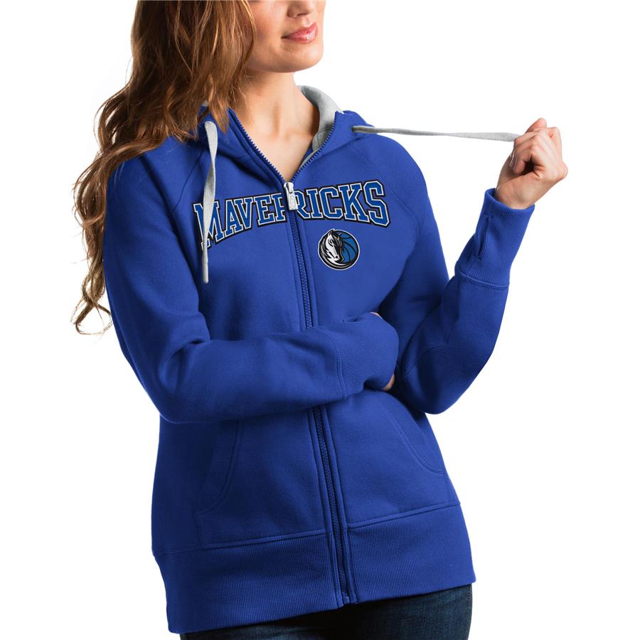 Dallas Mavericks Antigua Women's Team Victory Full-Zip Hoodie - Royal