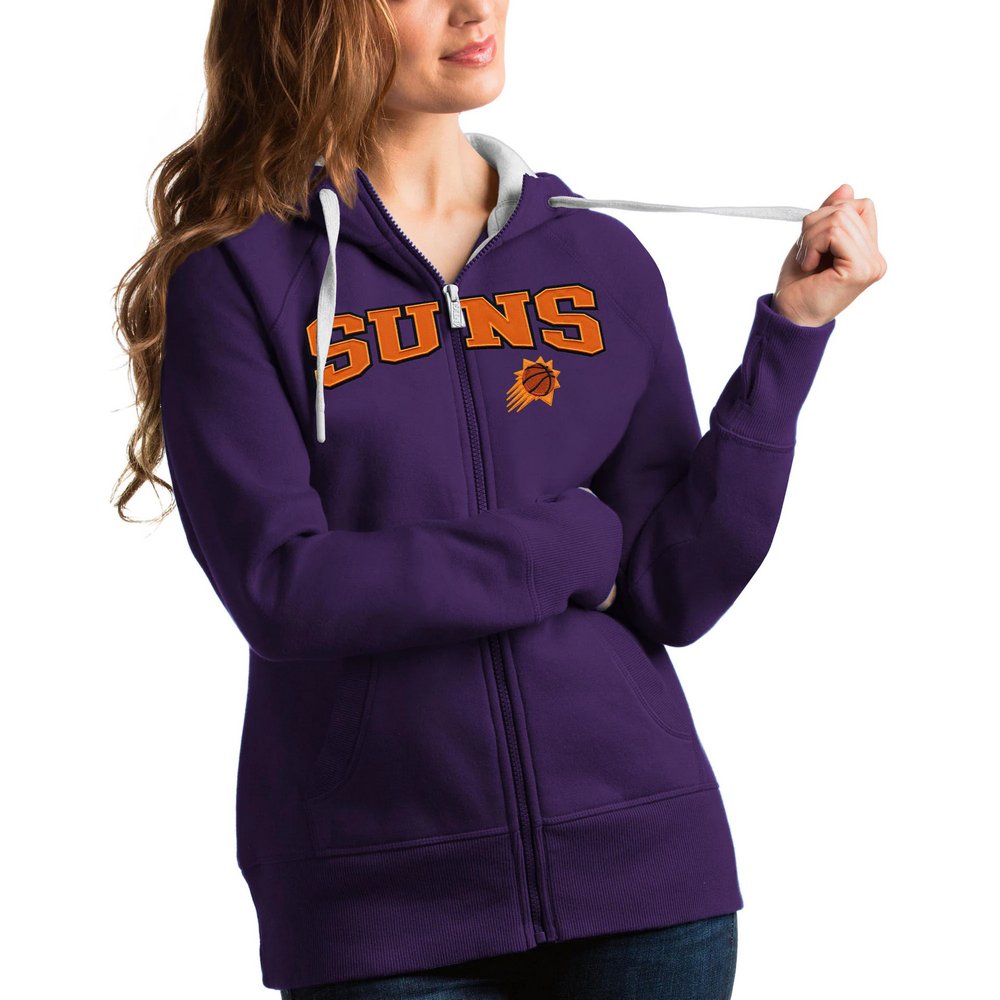 Женское худи на молнии Phoenix Suns Antigua Team Victory (фиолетовый)