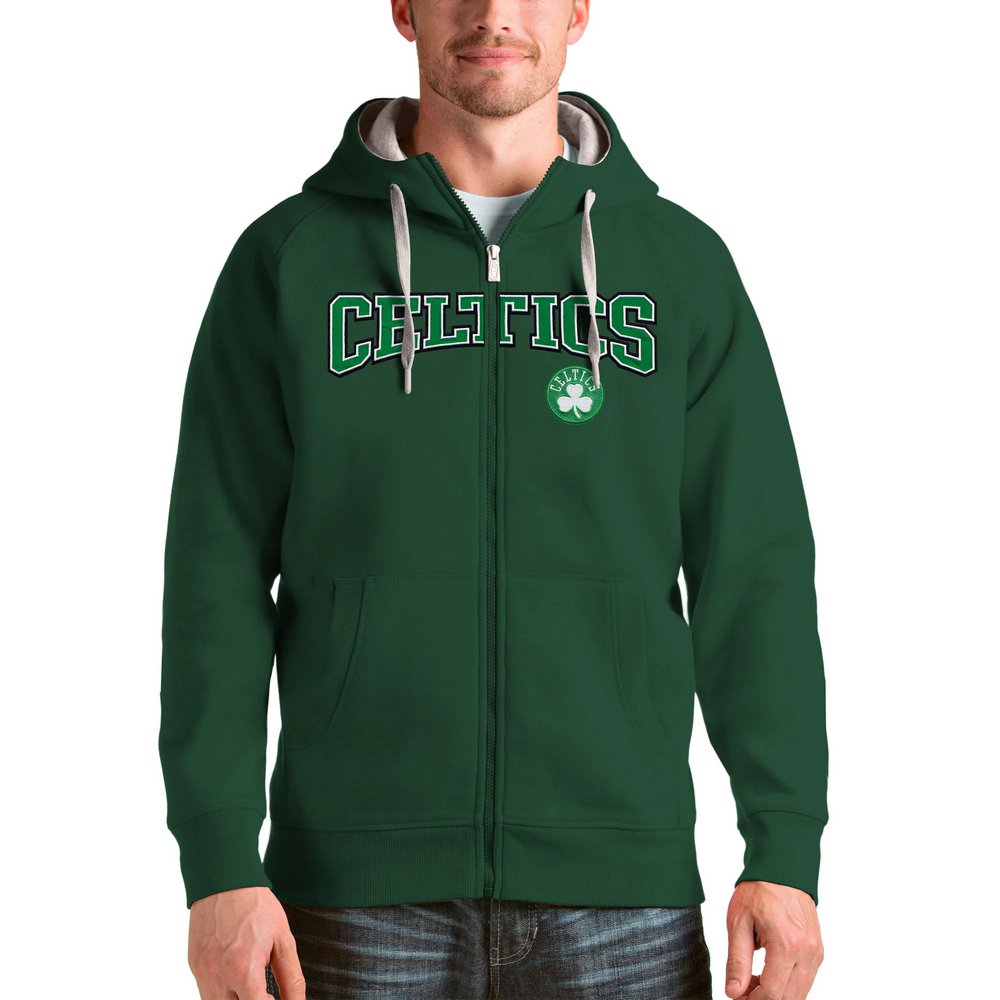Boston Celtics Antigua Victory Full-Zip Hoodie - Hunter Green