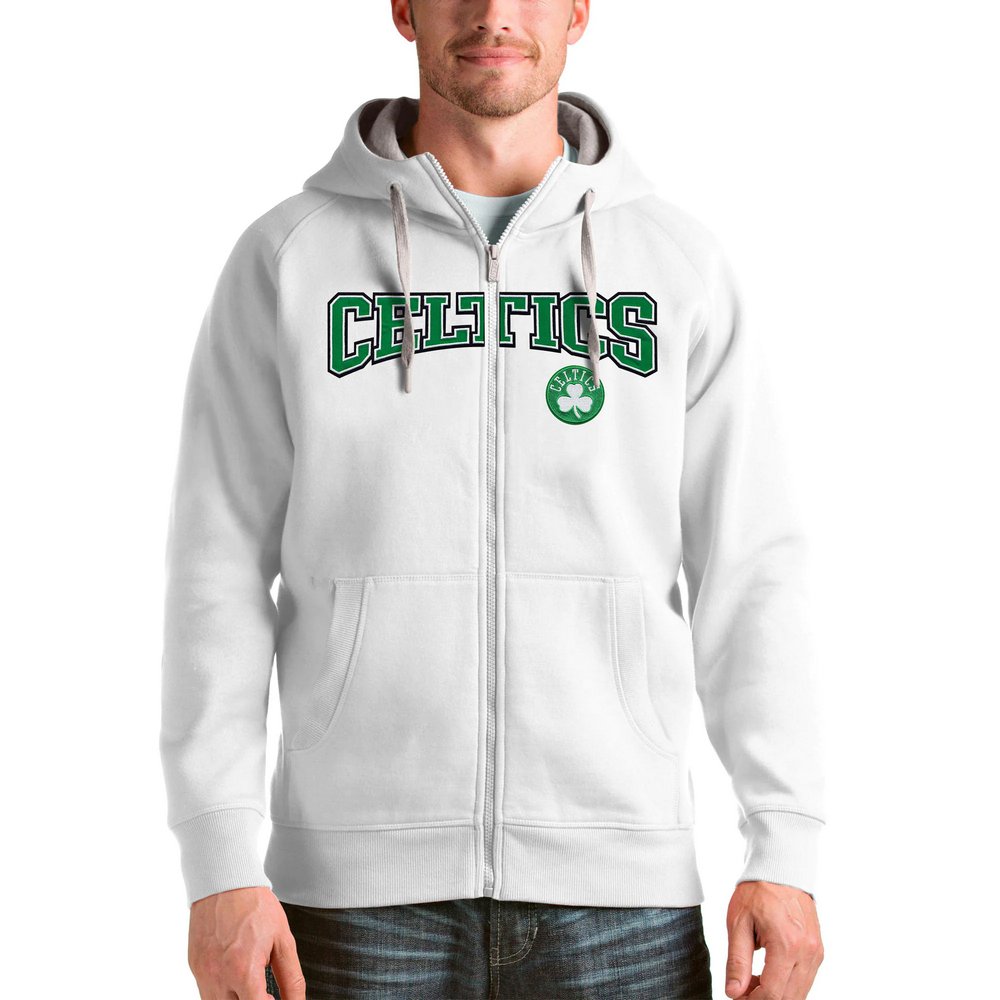 Boston Celtics Antigua Victory Full-Zip Hoodie - White