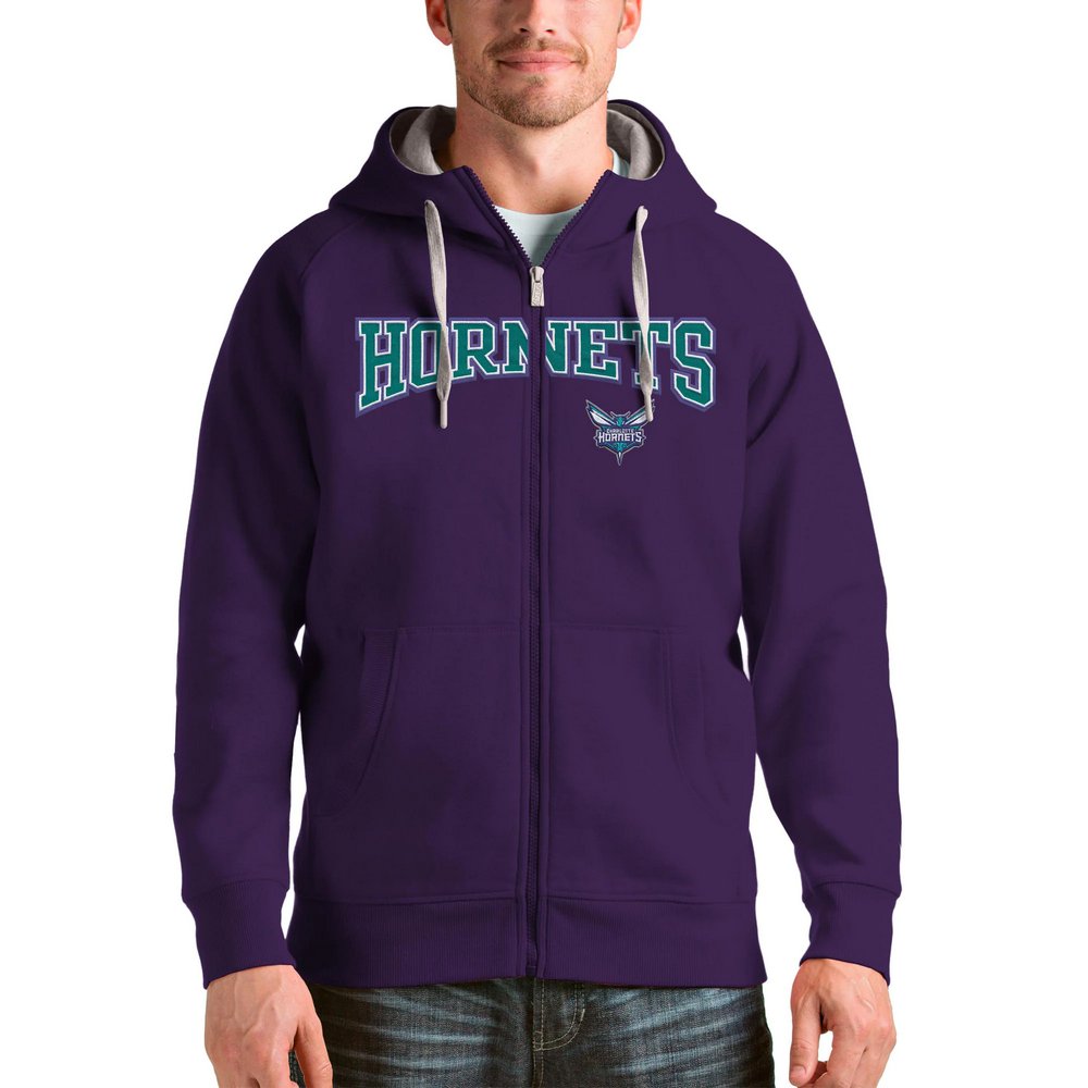 Charlotte Hornets Antigua Victory Full-Zip Hoodie - Purple