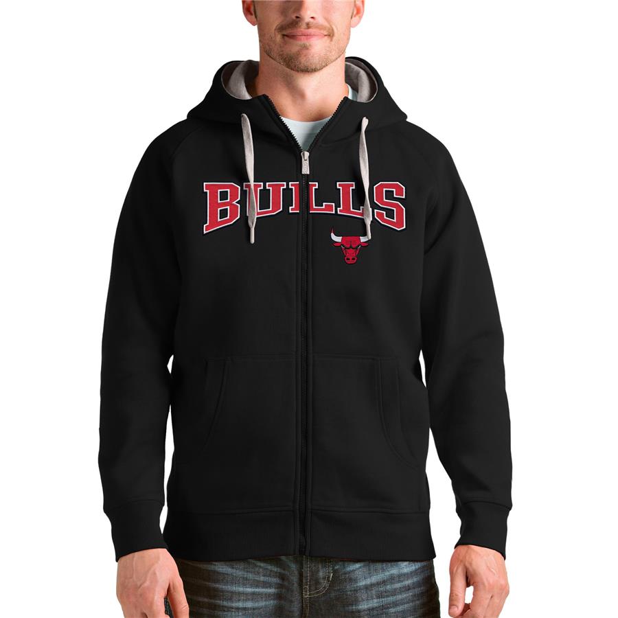 Chicago Bulls Antigua Team Victory Full-Zip Hoodie - Black
