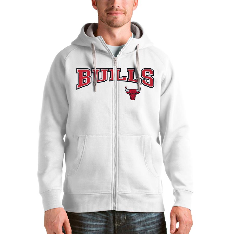 Chicago Bulls Antigua Victory Full-Zip Hoodie - White