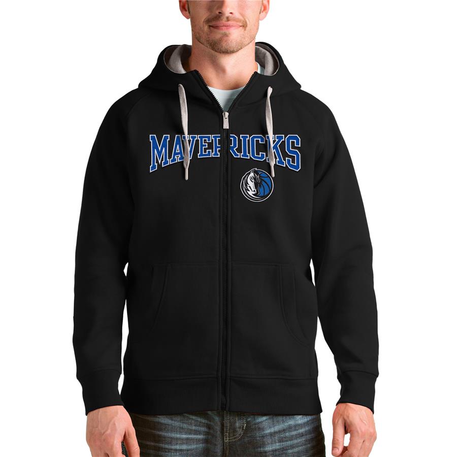 Dallas Mavericks Antigua Victory Full-Zip Hoodie - Black