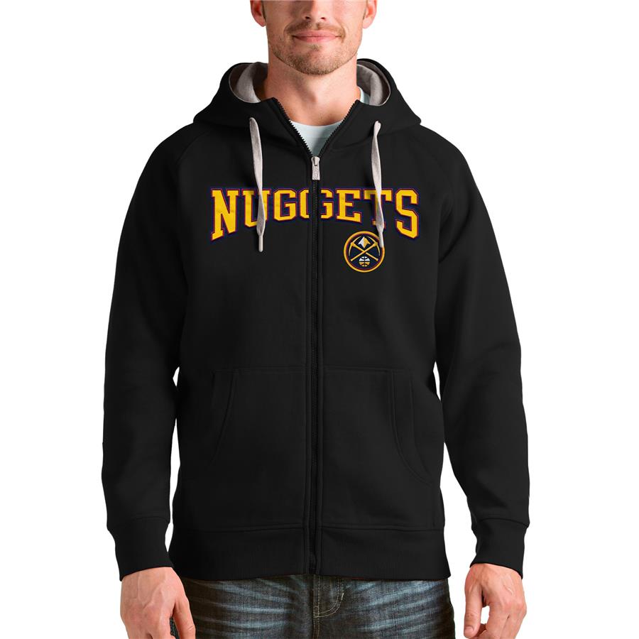 Denver Nuggets Antigua Victory Full-Zip Hoodie - Black