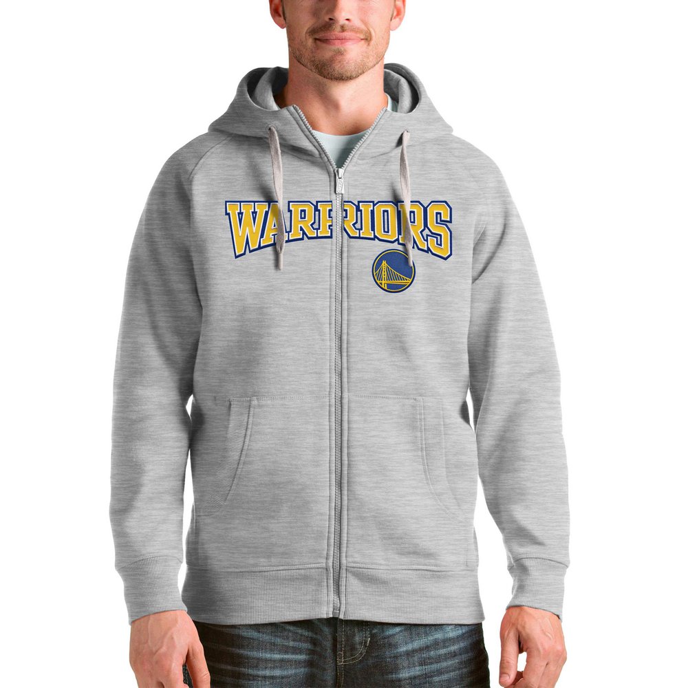 Худи на молнии Golden State Warriors Antigua Victory (серый меланж)