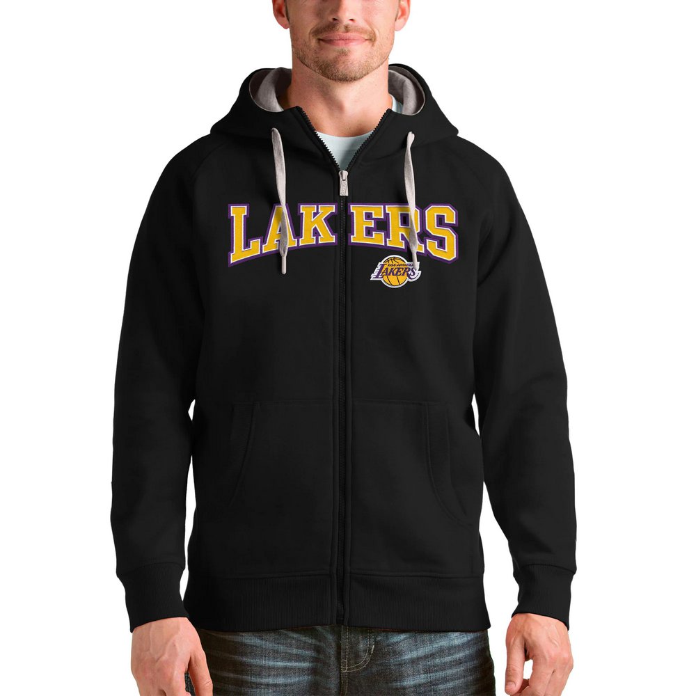 Los Angeles Lakers Antigua Team Victory Full-Zip Hoodie - Black