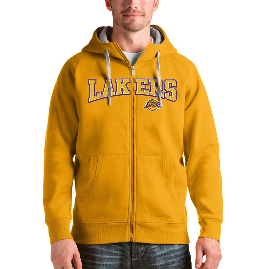Los Angeles Lakers Antigua Victory Full-Zip Hoodie - Gold