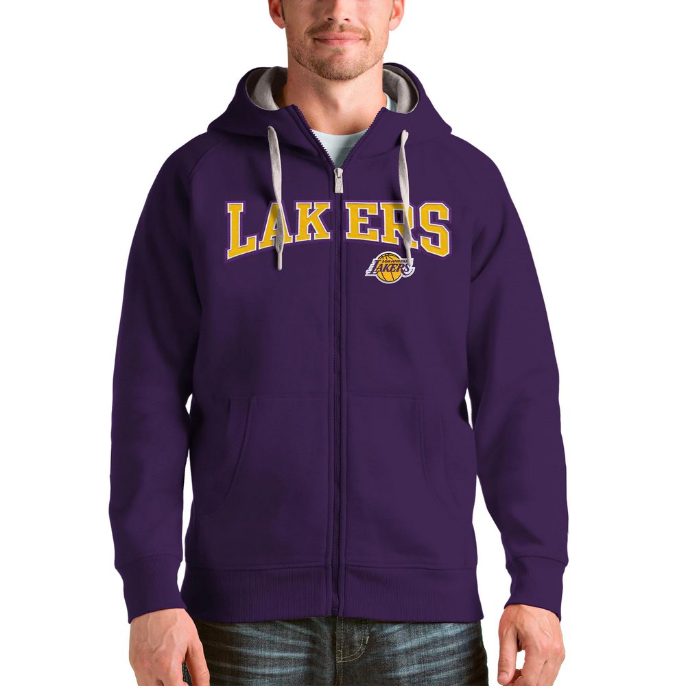 Los Angeles Lakers Antigua Victory Full-Zip Hoodie - Purple