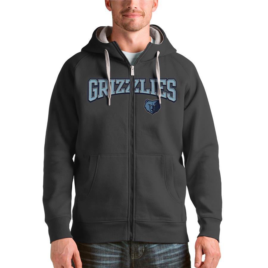 Memphis Grizzlies Antigua Victory Full-Zip Hoodie - Charcoal