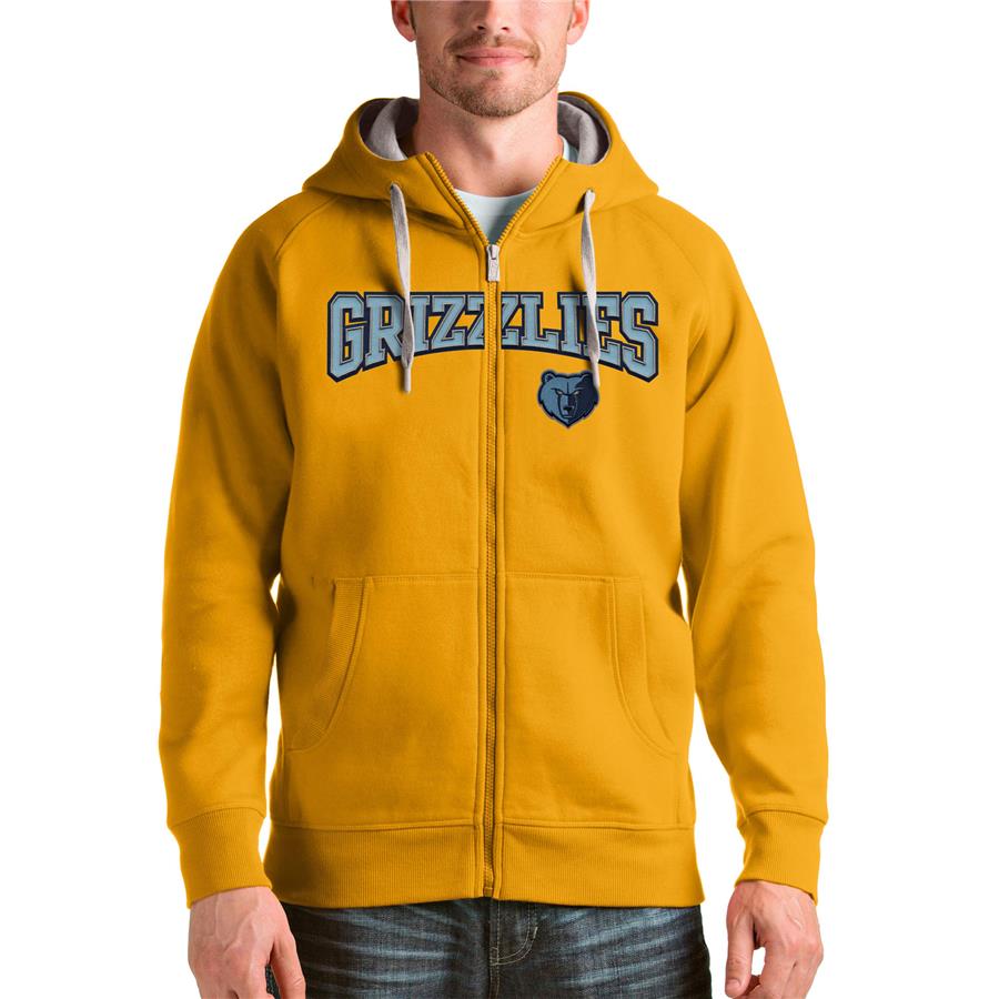 Memphis Grizzlies Antigua Victory Full-Zip Hoodie - Gold