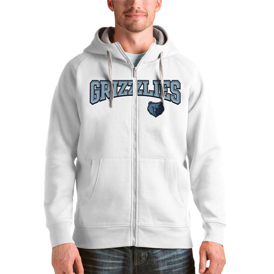 Memphis Grizzlies Antigua Victory Full-Zip Hoodie - White