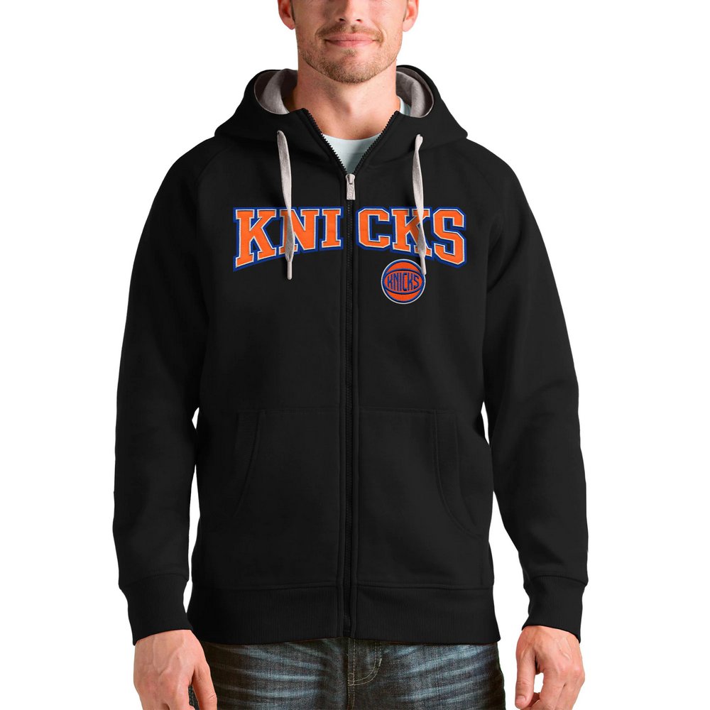 New York Knicks Antigua Team Victory Full-Zip Hoodie - Black