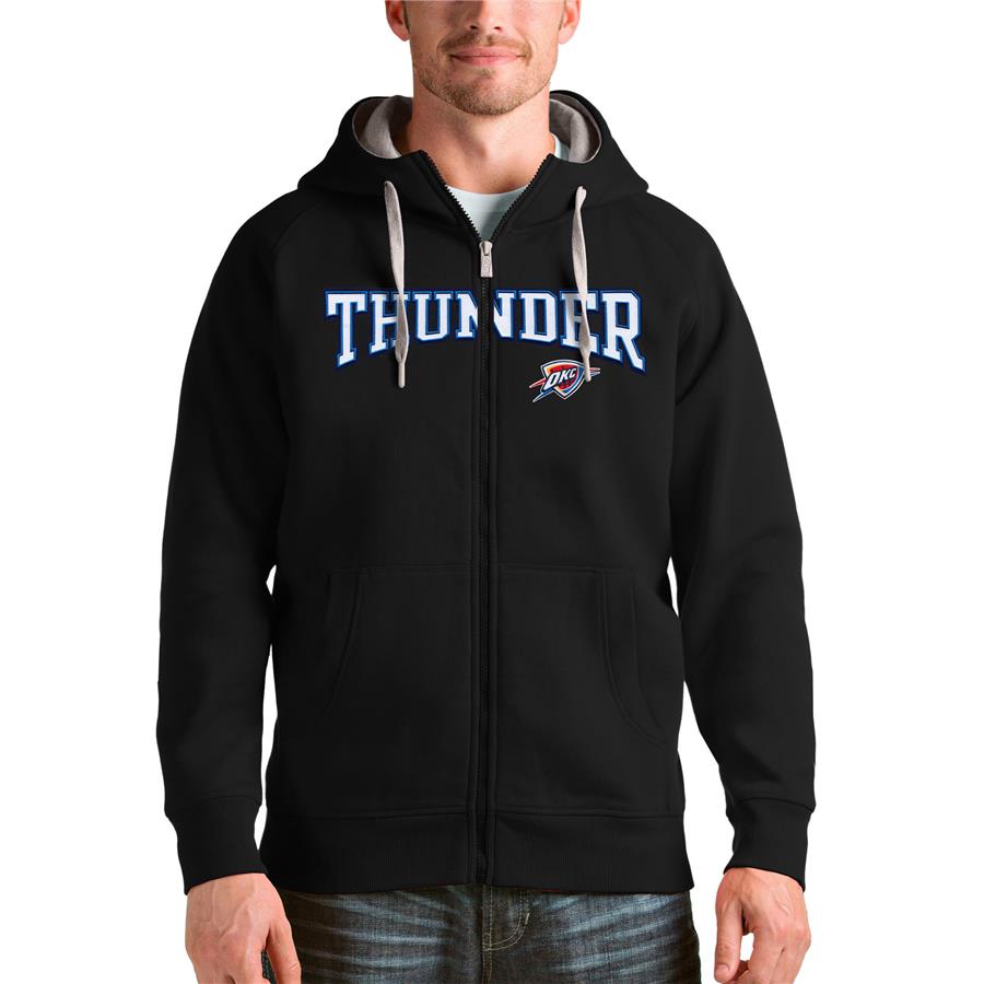 Oklahoma City Thunder Antigua Victory Full-Zip Hoodie - Black