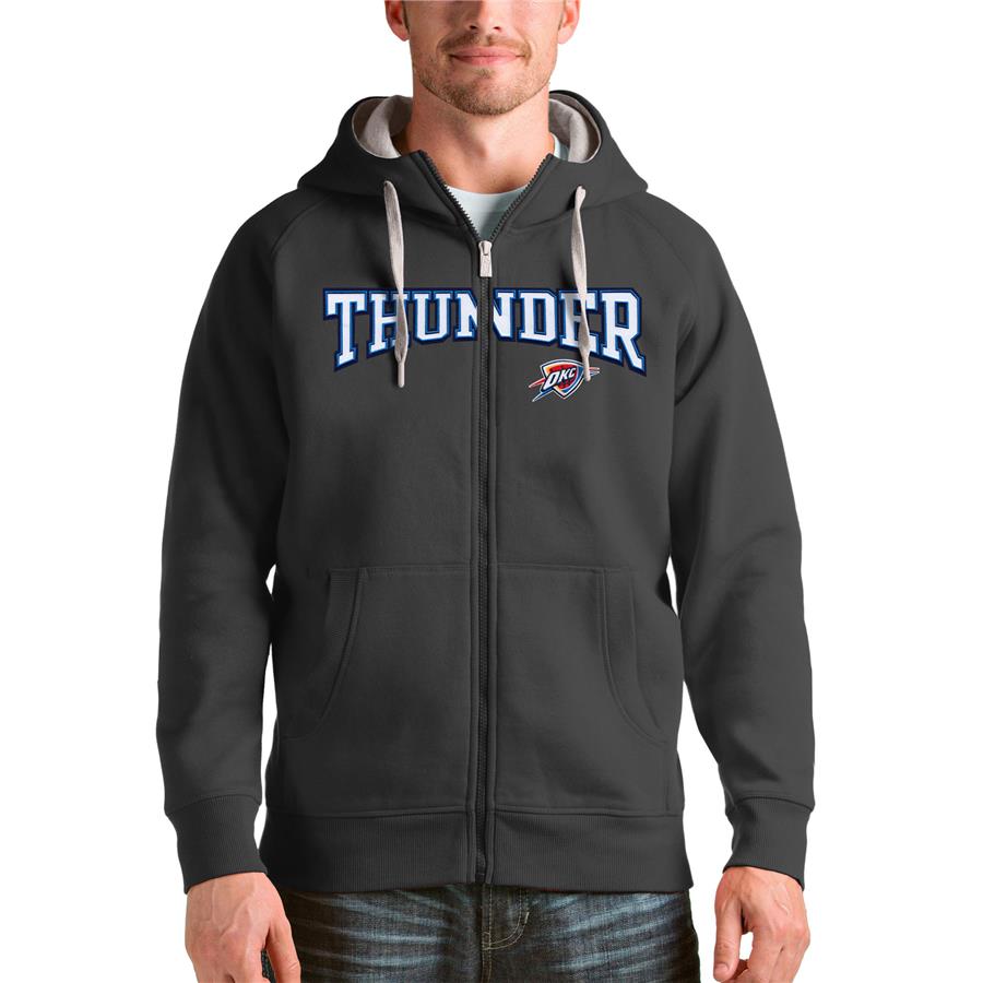 Oklahoma City Thunder Antigua Victory Full-Zip Hoodie - Charcoal