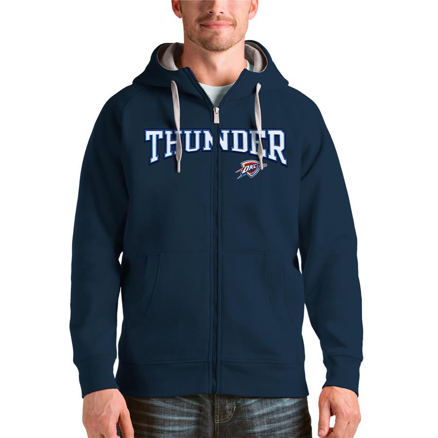 Oklahoma City Thunder Antigua Team Victory Full-Zip Hoodie - Navy
