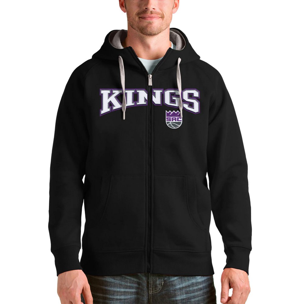 Sacramento Kings Antigua Team Victory Full-Zip Hoodie - Black