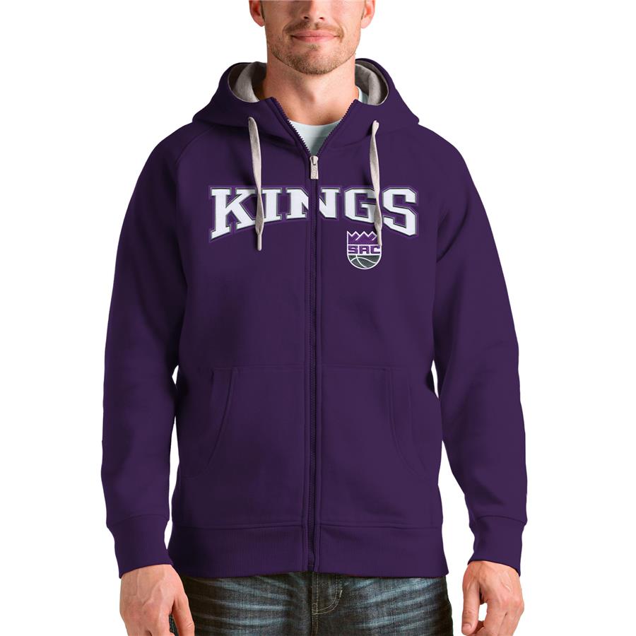 Sacramento Kings Antigua Victory Full-Zip Hoodie - Purple