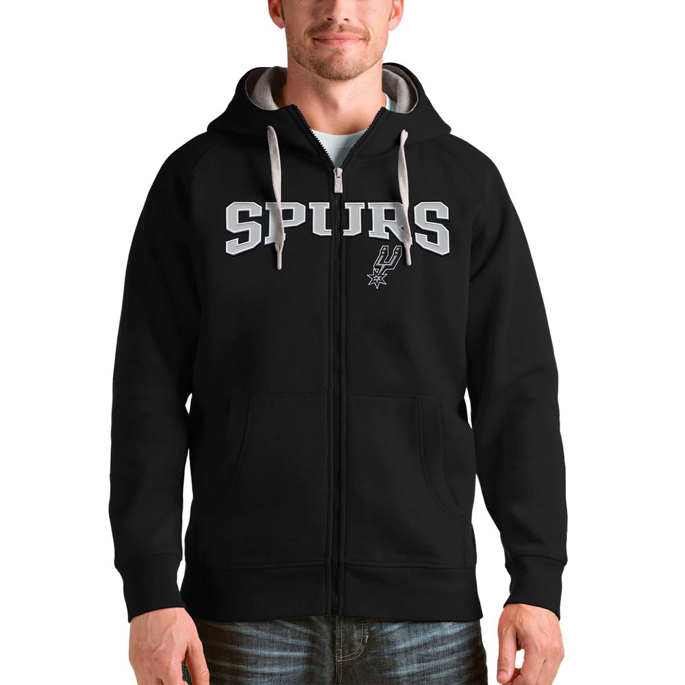 San Antonio Spurs Antigua Team Victory Full-Zip Hoodie - Black