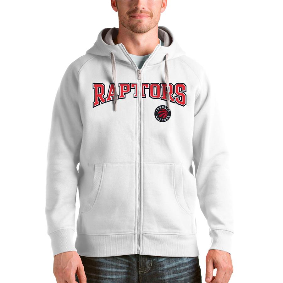 Toronto Raptors Antigua Victory Full-Zip Hoodie - White
