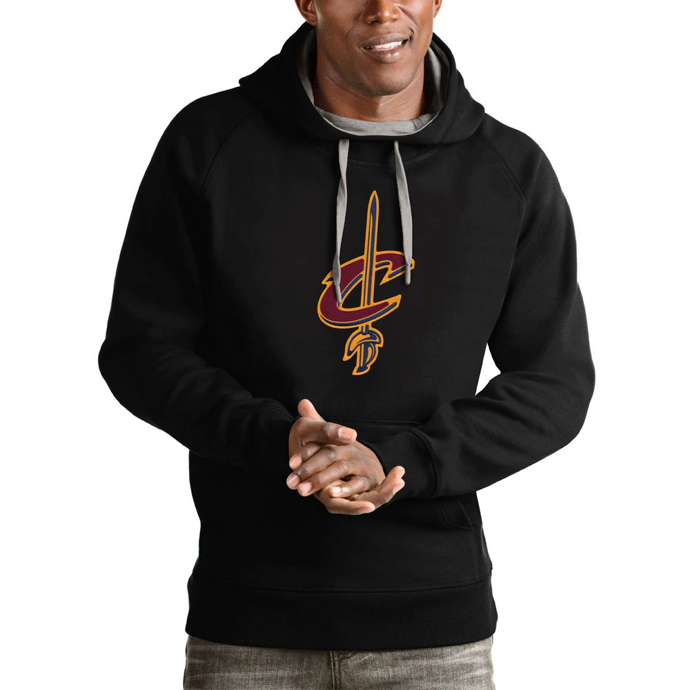 Cleveland Cavaliers Antigua Logo Victory Pullover Hoodie - Black