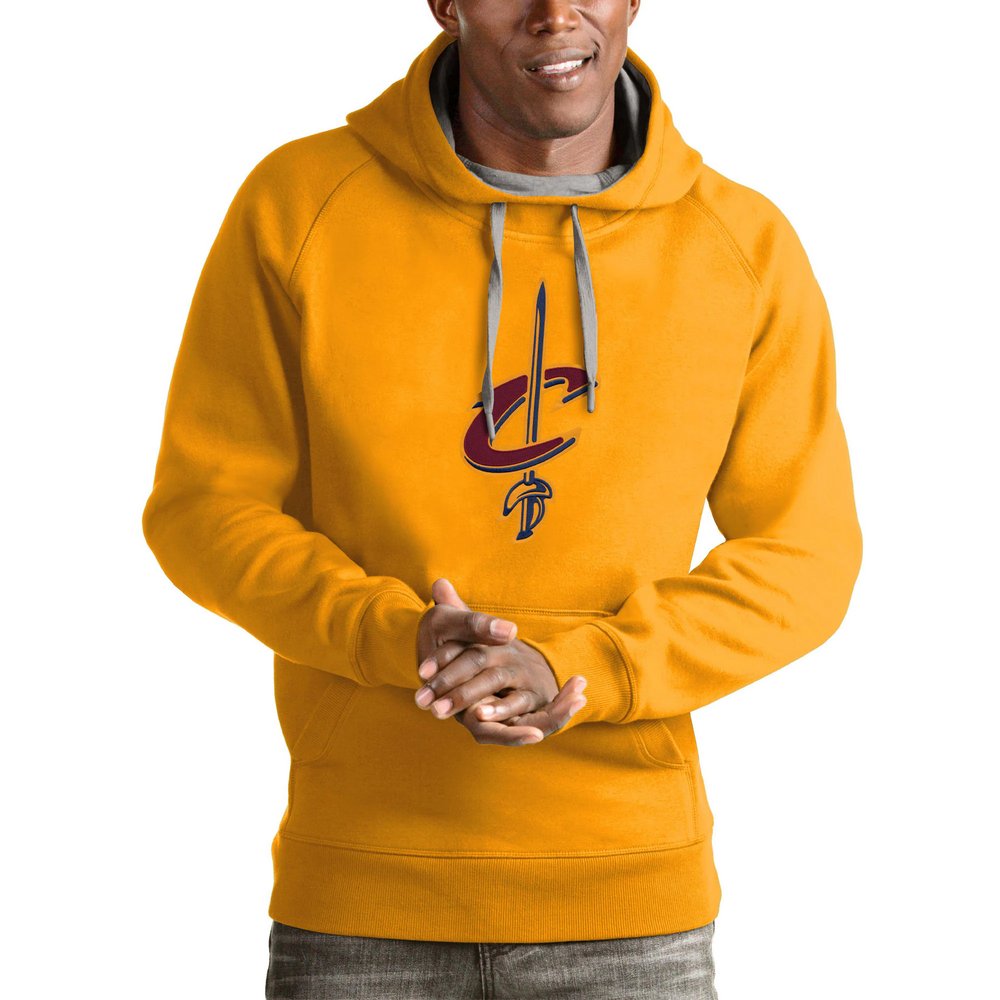 Cleveland Cavaliers Antigua Logo Victory Pullover Hoodie - Gold