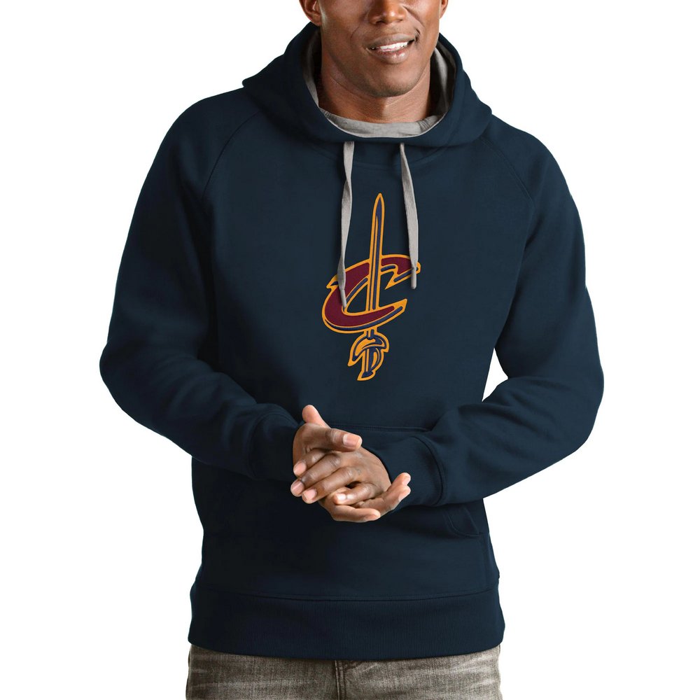 Cleveland Cavaliers Antigua Logo Victory Pullover Hoodie - Navy