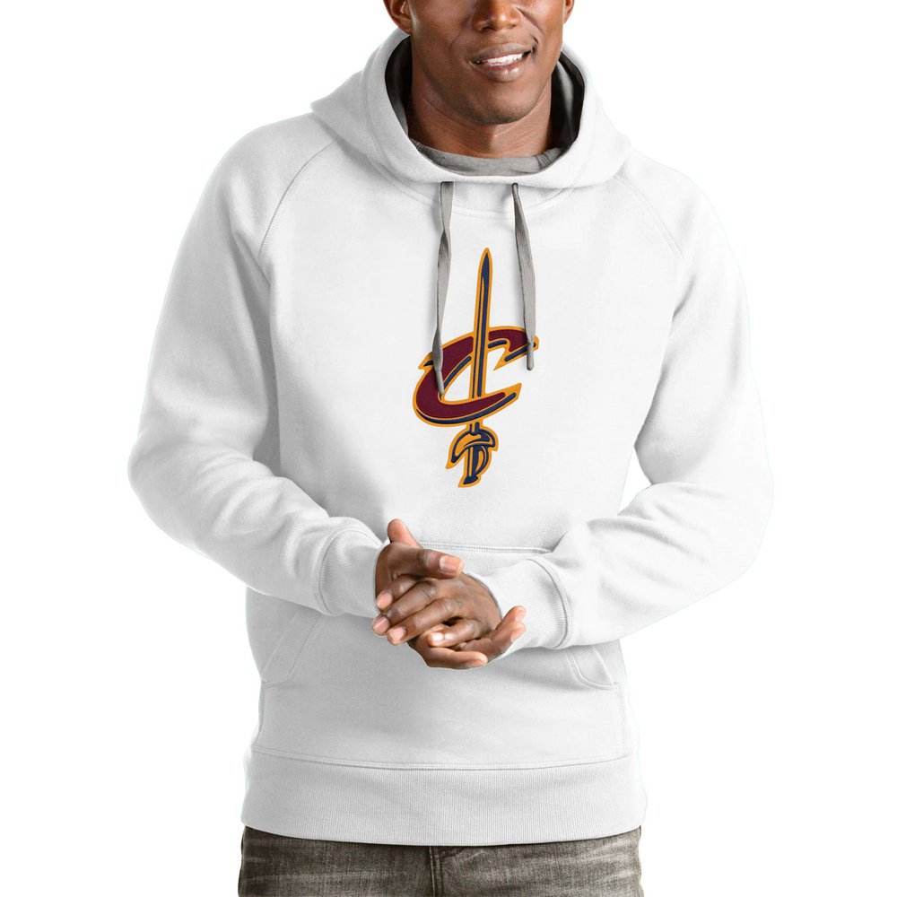 Cleveland Cavaliers Antigua Logo Victory Pullover Hoodie - White