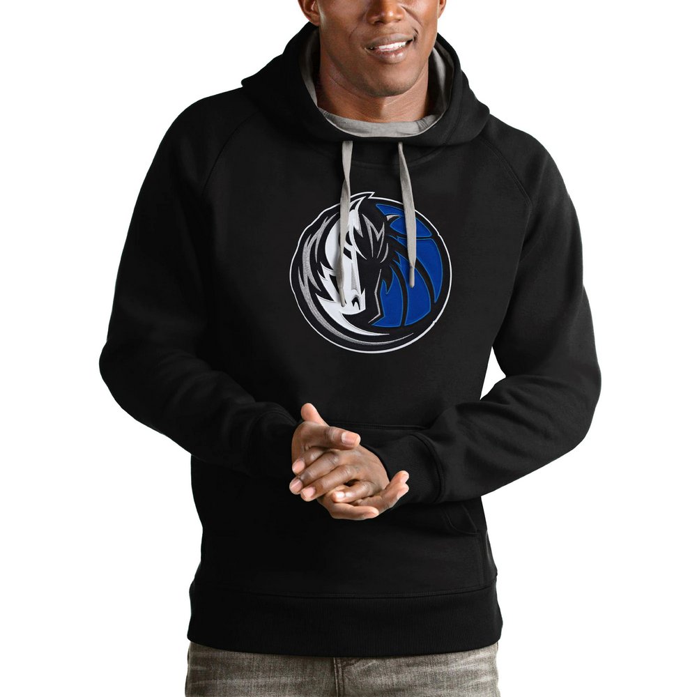 Dallas Mavericks Antigua Logo Victory Pullover Hoodie - Black