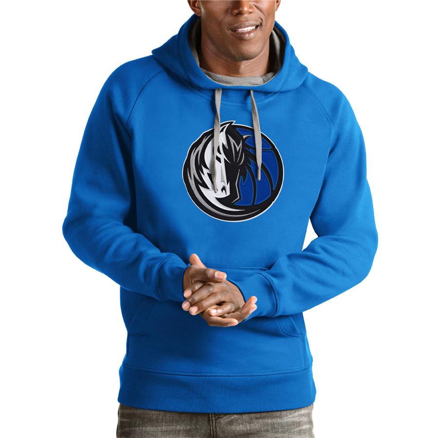 Dallas Mavericks Antigua Logo Victory Pullover Hoodie - Blue