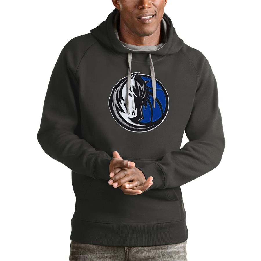 Dallas Mavericks Antigua Logo Victory Pullover Hoodie - Charcoal