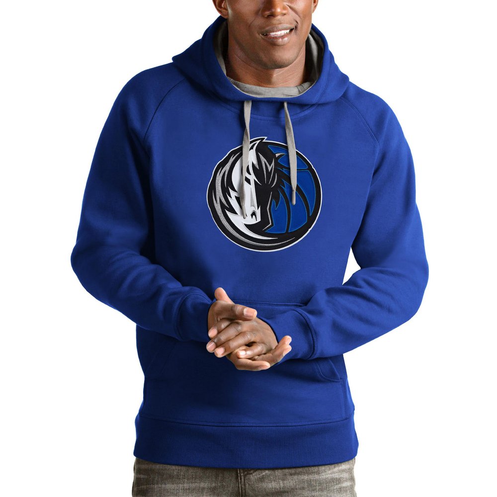 Dallas Mavericks Antigua Logo Victory Pullover Hoodie - Royal