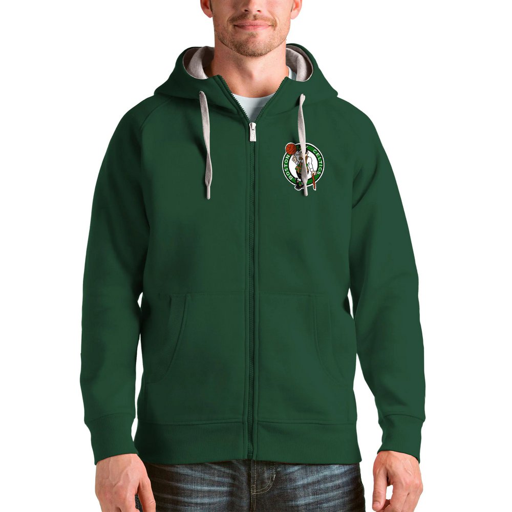 Boston Celtics Antigua Logo Victory Full-Zip Hoodie - Hunter Green