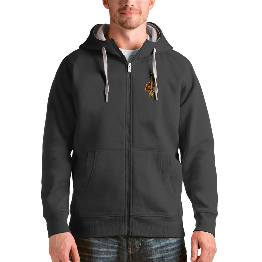 Cleveland Cavaliers Antigua Logo Victory Full-Zip Hoodie - Charcoal