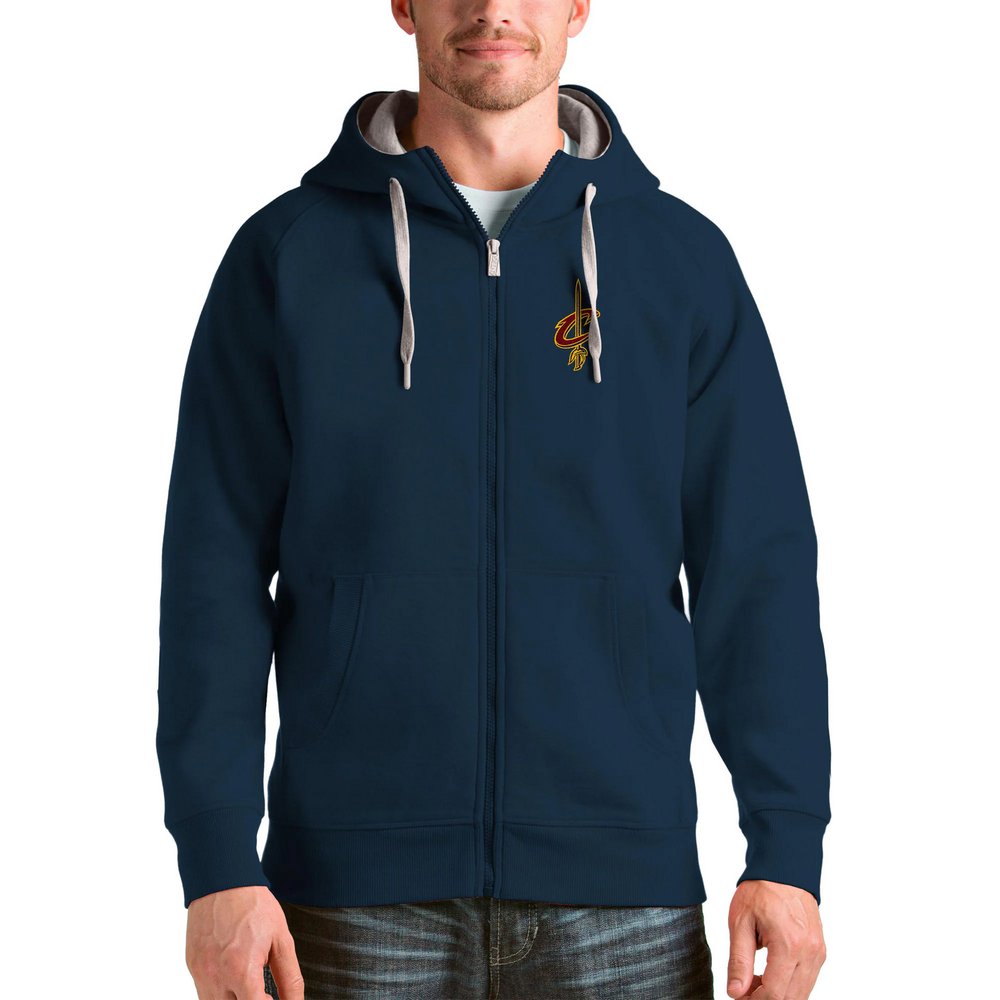 Cleveland Cavaliers Antigua Logo Victory Full-Zip Hoodie - Navy