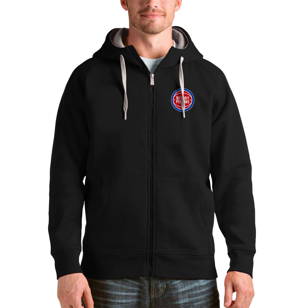 Худи на молнии Detroit Pistons Antigua Logo Victory (чёрный)