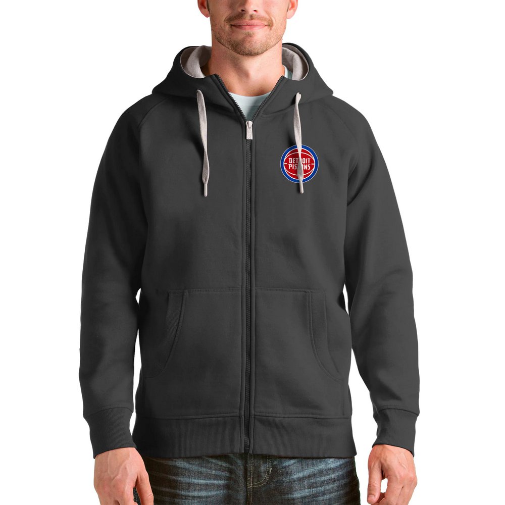 Худи на молнии Detroit Pistons Antigua Logo Victory (тёмно-серый)