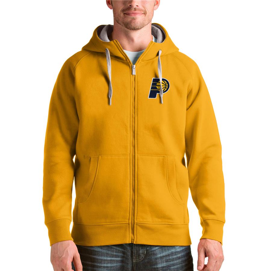 Худи на молнии Indiana Pacers Antigua Logo Victory (золотистый)