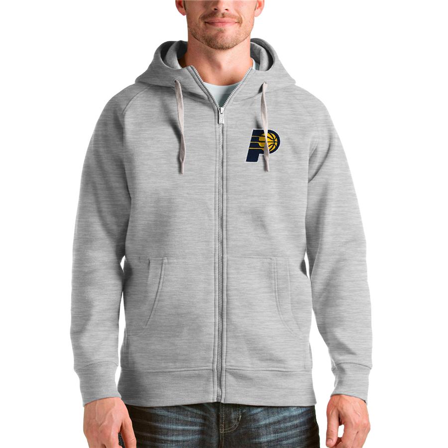 Худи на молнии Indiana Pacers Antigua Logo Victory (серый меланж)
