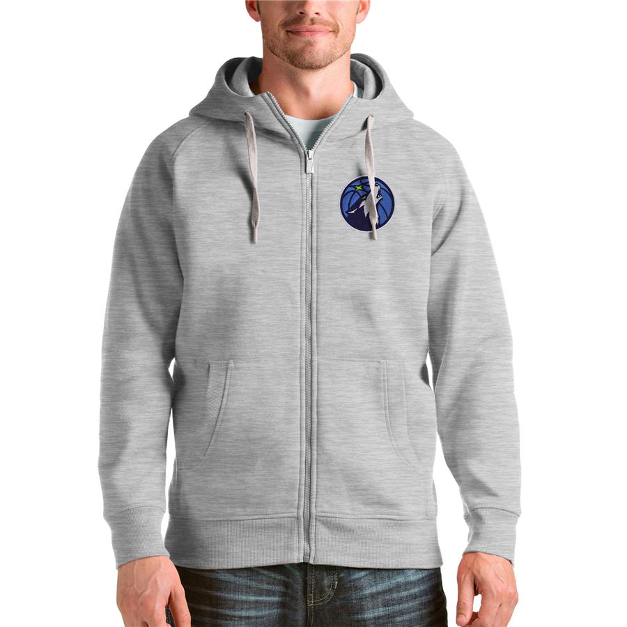 Худи на молнии Minnesota Timberwolves Antigua Logo Victory (серый меланж)