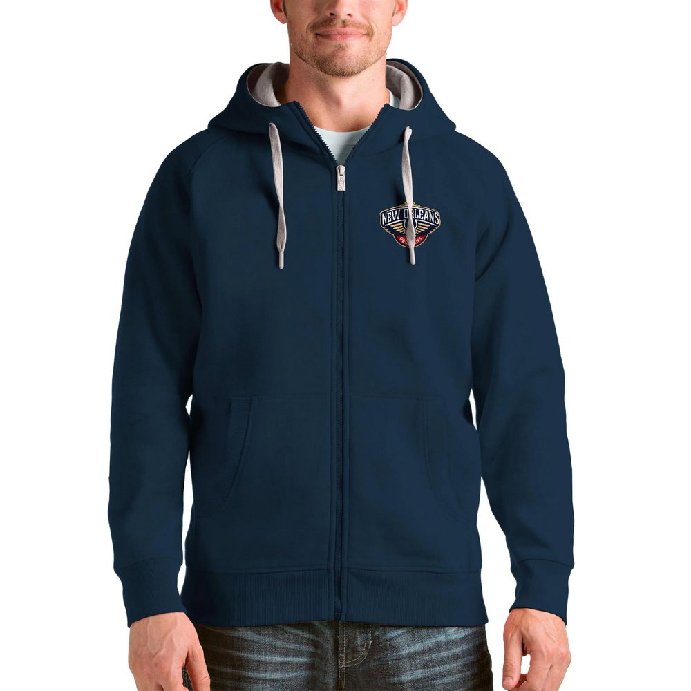 New Orleans Pelicans Antigua Logo Victory Full-Zip Hoodie - Navy