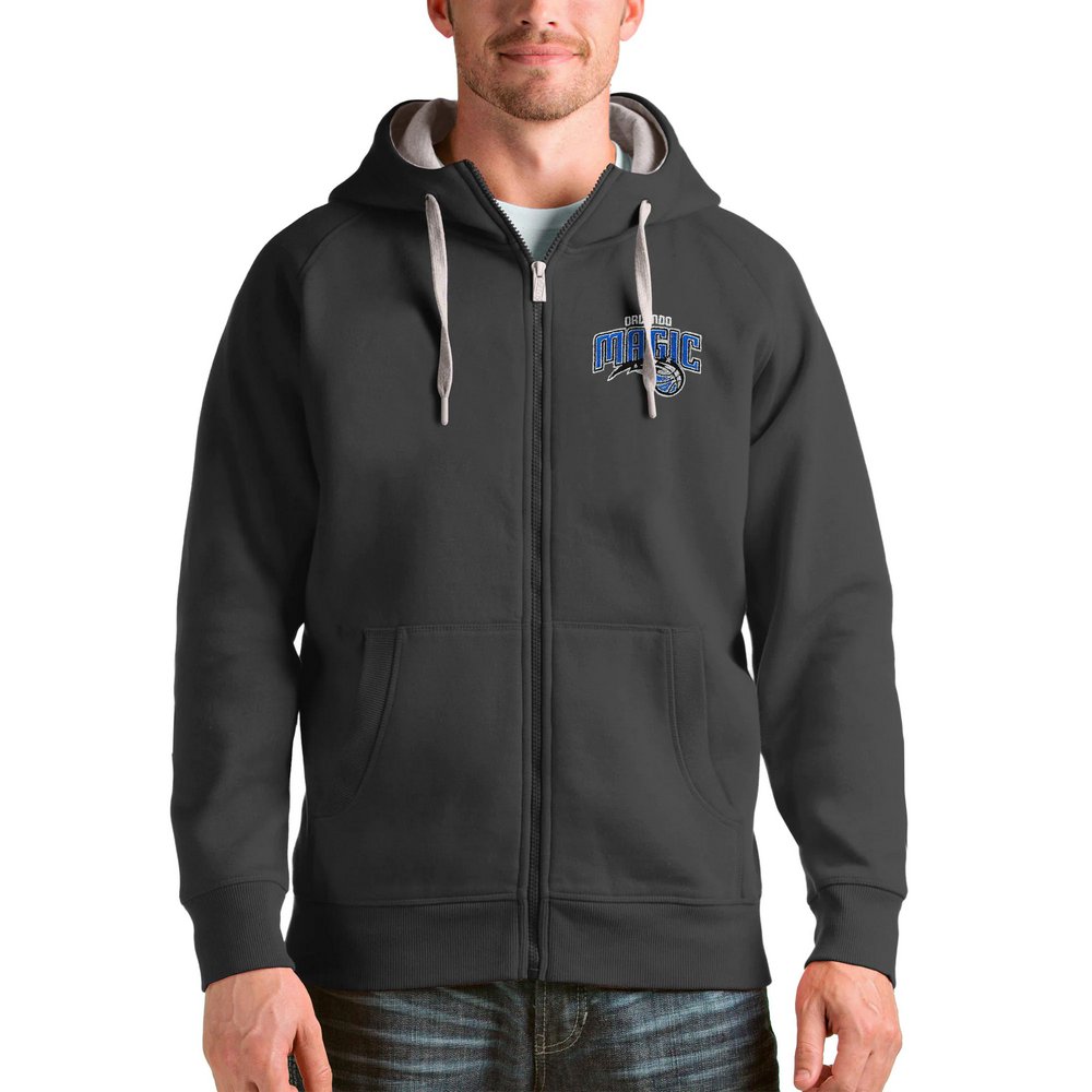 Orlando Magic Antigua Logo Victory Full-Zip Hoodie - Charcoal