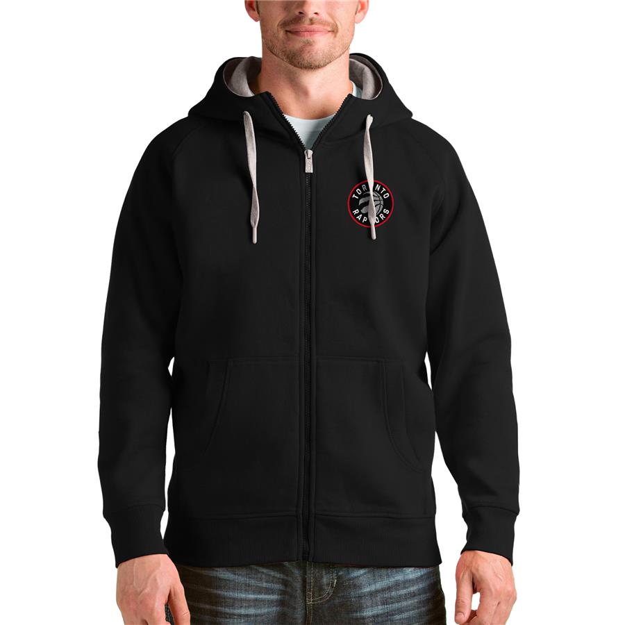 Toronto Raptors Antigua Logo Victory Full-Zip Hoodie - Black