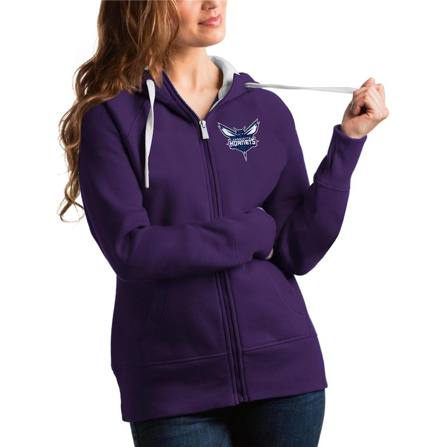 Charlotte Hornets Antigua Women's Victory Full-Zip Hoodie - Purple