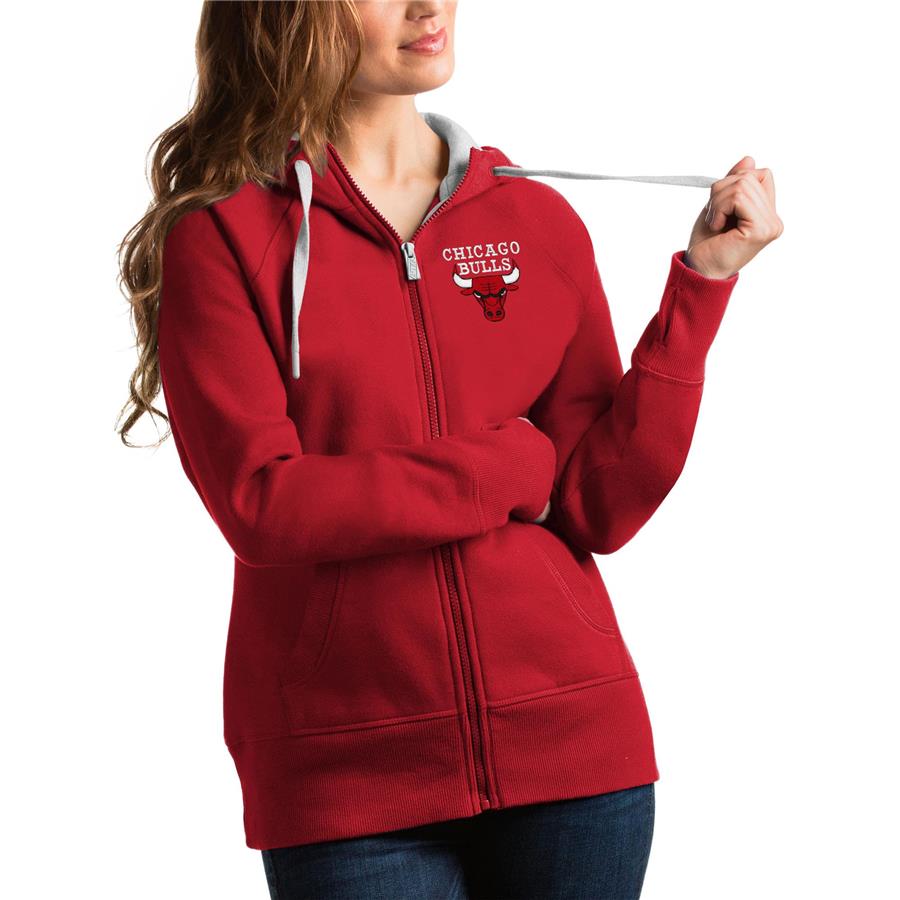 Chicago Bulls Antigua Women's Victory Full-Zip Hoodie - Red