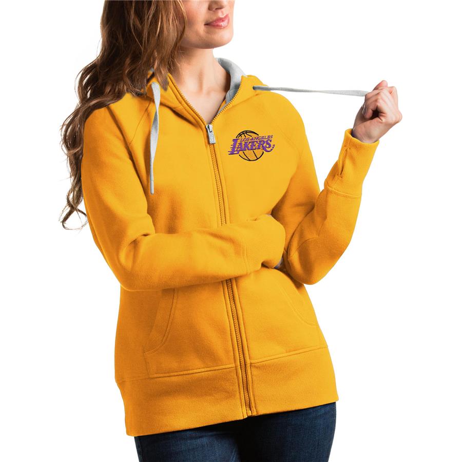 Los Angeles Lakers Antigua Women's Victory Full-Zip Hoodie - Gold
