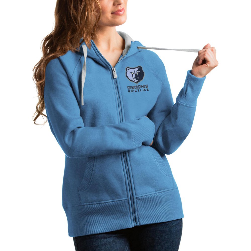Memphis Grizzlies Antigua Women's Victory Full-Zip Hoodie - Light Blue