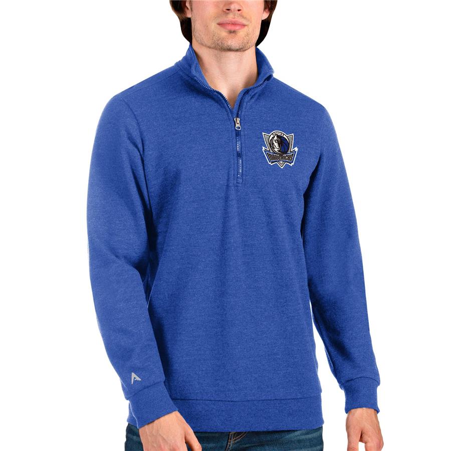 Dallas Mavericks Antigua Action Quarter-Zip Pullover Sweatshirt - Royal